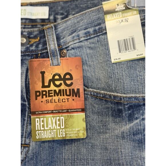 Lee Men's Relaxed Straight Leg Jean 30 x 32 Faded Light NWT - Picture 7 of 9